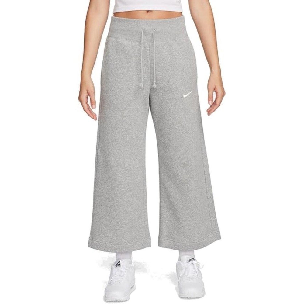 Nike Phoenix wide leg sweatpants gray with white swoosh *FLAW*  loungewear